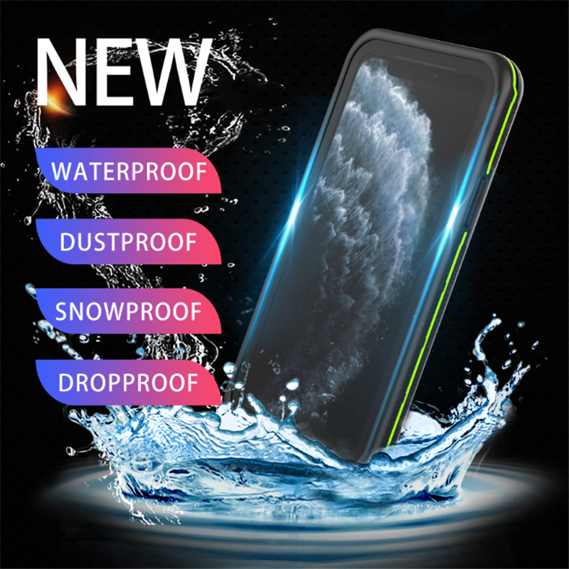 เคสโทรศัพท์กันน้ำสำหรับว่ายน้ำ iphone 11 pro max เคส lifeproof phone (สีดำ) พร้อมฝาหลังโปร่งใส