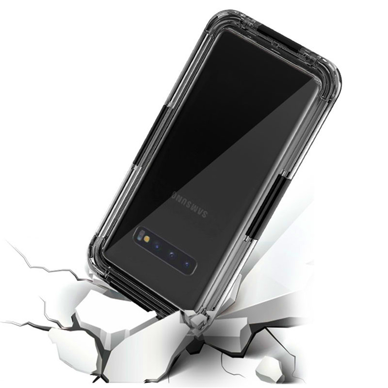 กรณีโทรศัพท์กันน้ำผู้ถือกรณีพลาสติกกันน้ำว่ายน้ำกรณีโทรศัพท์มือถือสำหรับ S Amsung S10 (สีดำ)