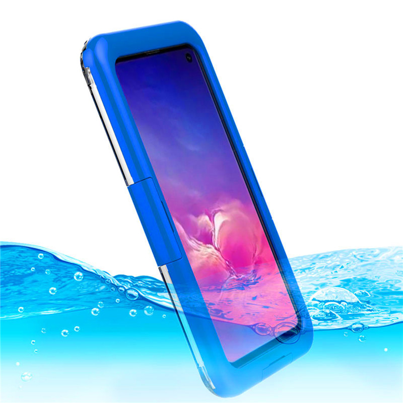 กรณีโทรศัพท์ป้องกันใต้น้ำดีที่สุดในชีวิตกรณีพิสูจน์สำหรับซัมซุง S10 (สีน้ำเงิน)