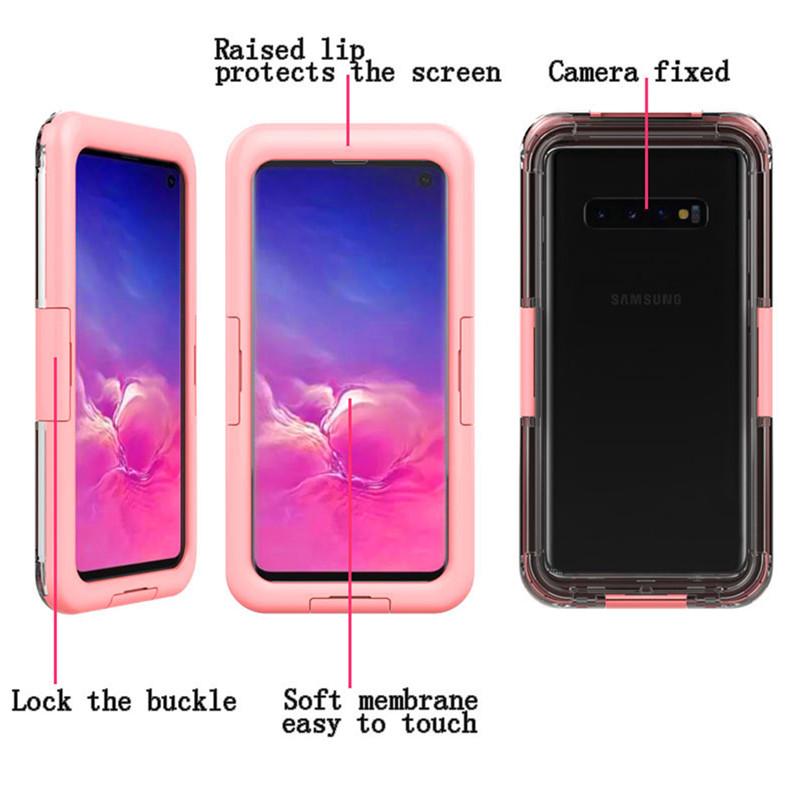 ใหม่กรณีโทรศัพท์ราคาถูกกันน้ำสำหรับ Samsung S10 (สีชมพู)