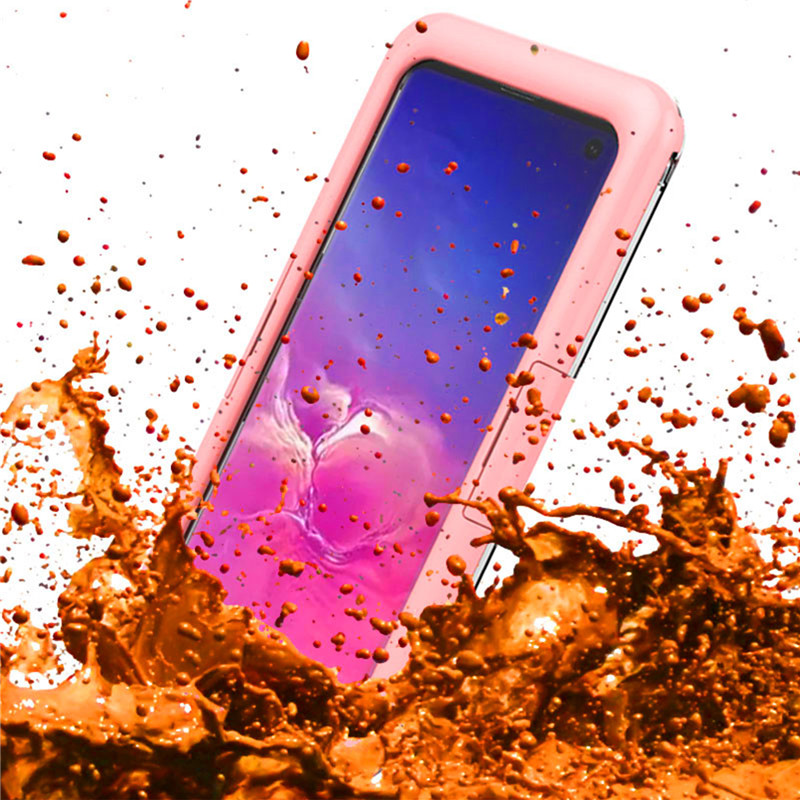 ใหม่กรณีโทรศัพท์ราคาถูกกันน้ำสำหรับ Samsung S10 (สีชมพู)