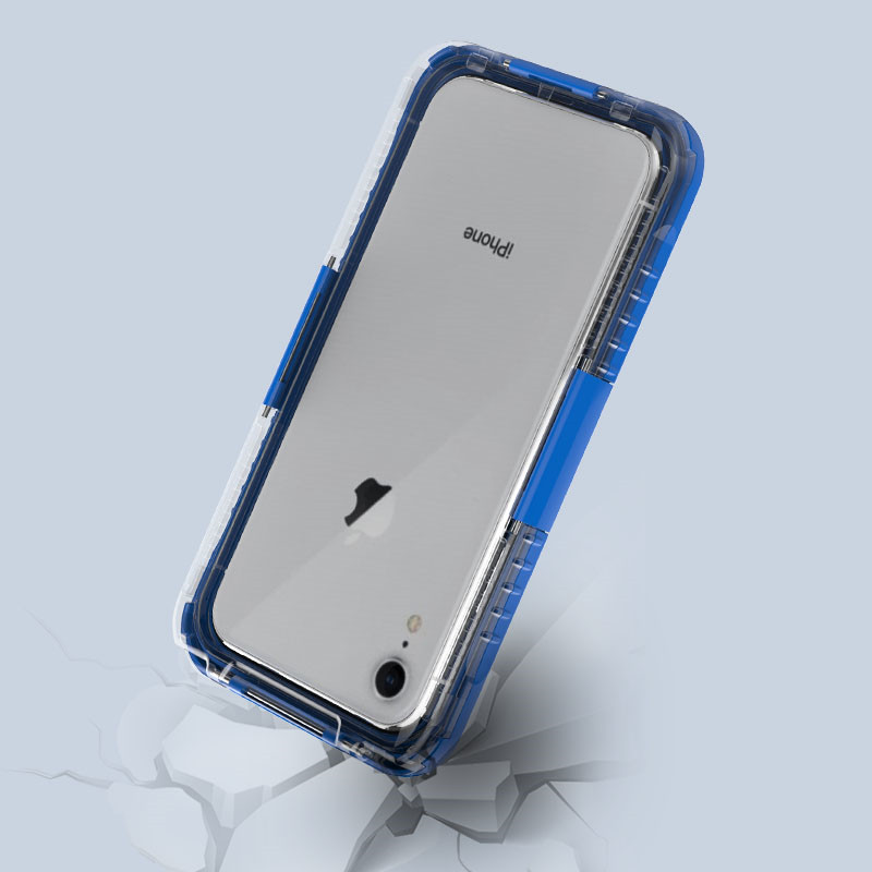 แพ็คกันน้ำสำหรับ iphone น้ำช็อกกันฝุ่นกรณีกันน้ำที่ดีที่สุดสำหรับ iphone XR (สีฟ้า)